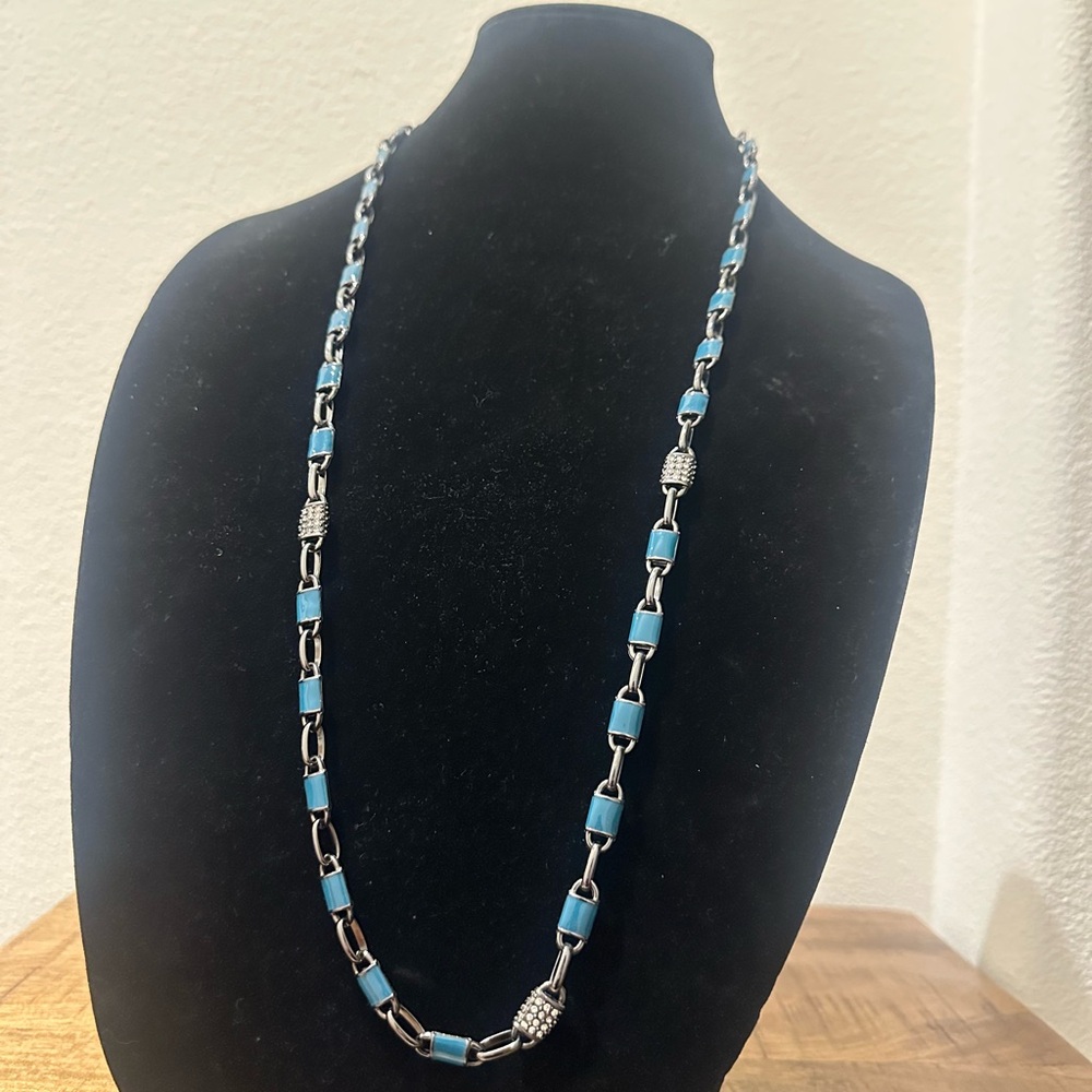 Coldwater Creek Blue and Silver Chain Necklace